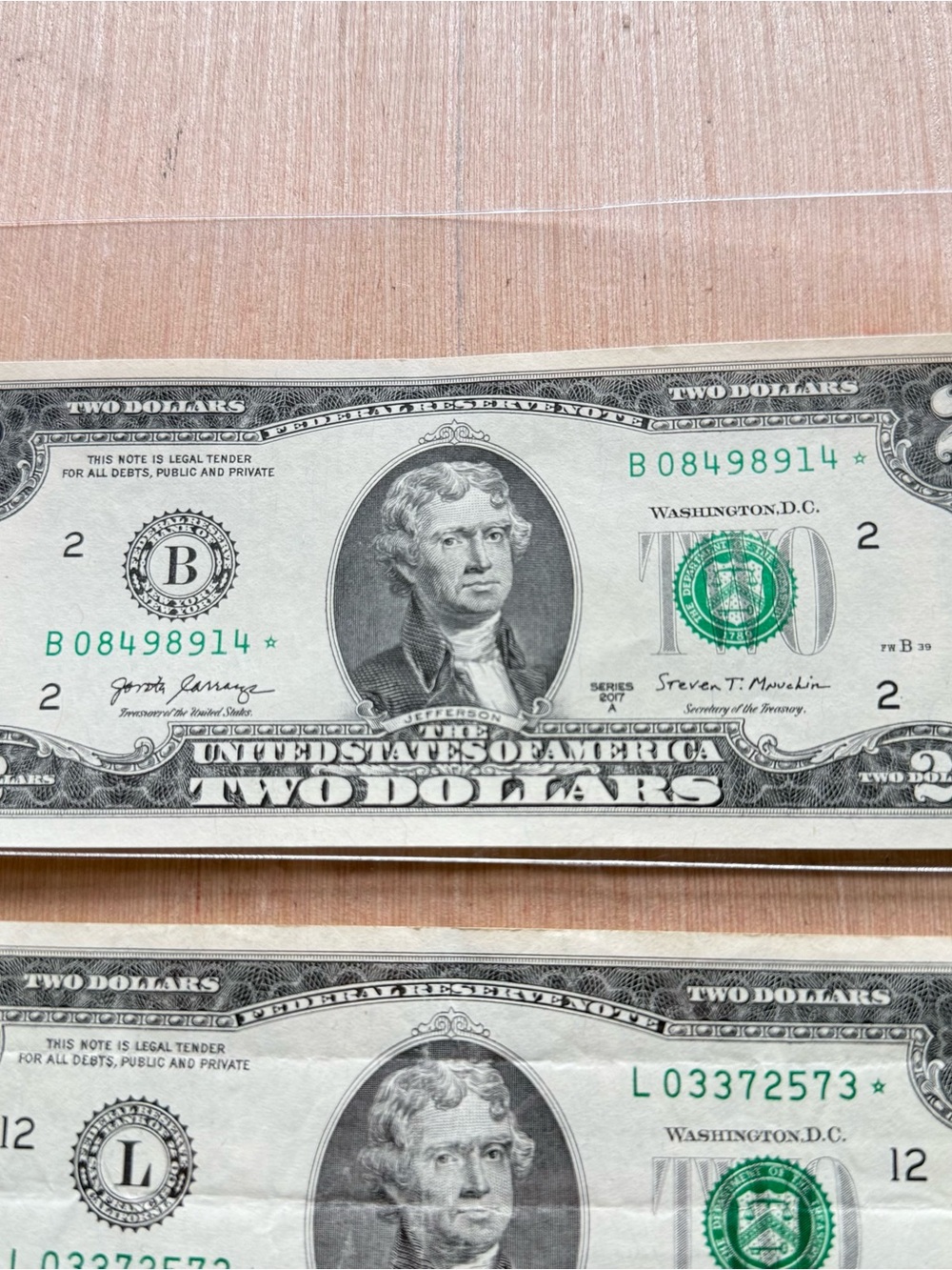 Lot Of 4 2017A $2.00Dollar Star Note Rare Bill Circulated U.S Currency Read Blw! - Picture 3 of 10